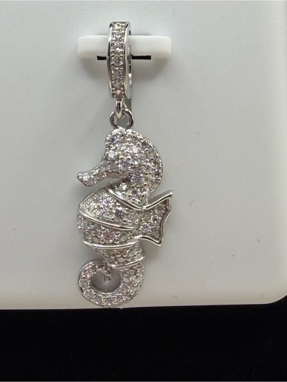 Solid .925 Sterling Silver & Moissanite Seahorse 0.50CTW